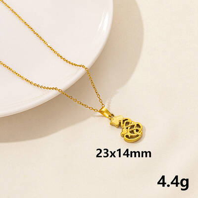 304 Stainless Steel Cat Shape Pendant Necklaces