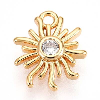 Brass Micro Pave Clear Cubic Zirconia Pendants