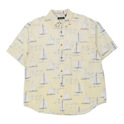 Puritan Graphic Patterned Shirt - XL Beige Cotton