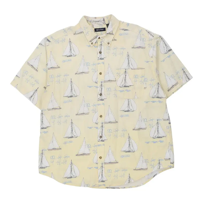 Puritan Graphic Patterned Shirt - XL Beige Cotton