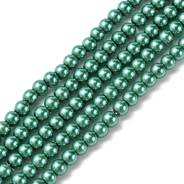 Eco-Friendly Dyed Glass Pearl Round Beads Strands