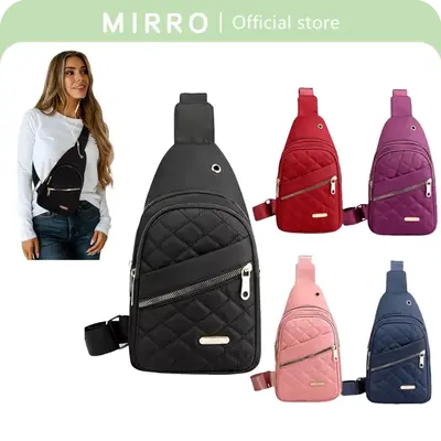 Solid Color Quilted Design Fanny Pack, Casual Large Capacity Zipper Chest Belt Chest bag with Matching Multiple Pockets for D...