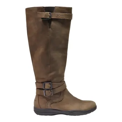 COLUMBIA High Boots Brown Leather Womens UK 4