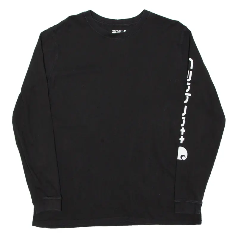 CARHARTT Loose Fit Womens T-Shirt Black Long Sleeve L
