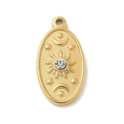 304 Stainless Steel Rhinestone Pendants