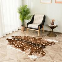 1 Count New Modern Home Decoration Mat, Modern Runner Fluffy Area Rug, Fluffy Nursery Rug, Imitation Animal Shape Sika Deer C...