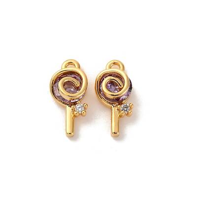 Brass Micro Pave Cubic Zirconia Pendants