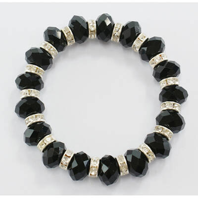 Faceted Rondelle Glass Beads Bracelet