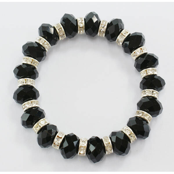 Faceted Rondelle Glass Beads Bracelet