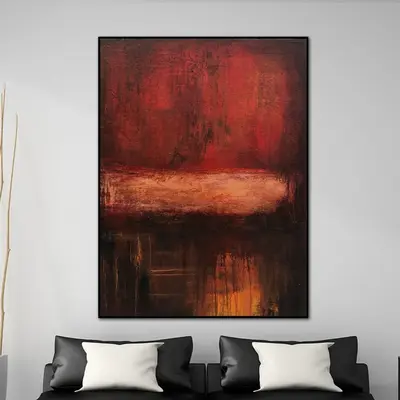 Extra Large Abstract Art Red Painting On Canvas Red Acrylic Painting On Canvas Modern Handmade Artwork Contemporary Painting ...