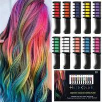 Hair Chalk Comb Set, 10pcs/set Temporary Hair Dye Comb, Hair Styling Accessories for Women & Girls, Hair Color Tool for Party...