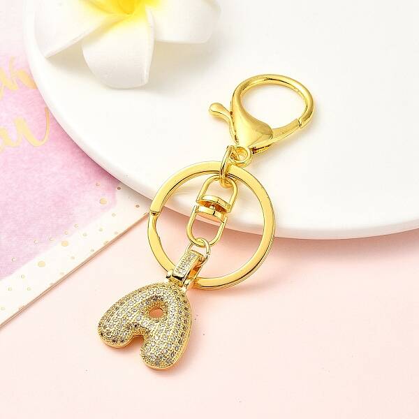 Brass Micro Pave Cubic Zirconia Keychain