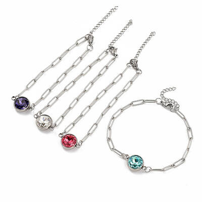 K9 Glass Rhinestone Link Bracelets