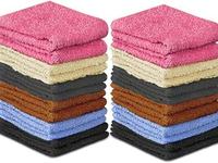 QUBALINENZ 100% Cotton - Wash Cloth Set - Pack of 24, Flannel Face Cloths, Light Weight, Thin Quality Highly Absorbent and So...