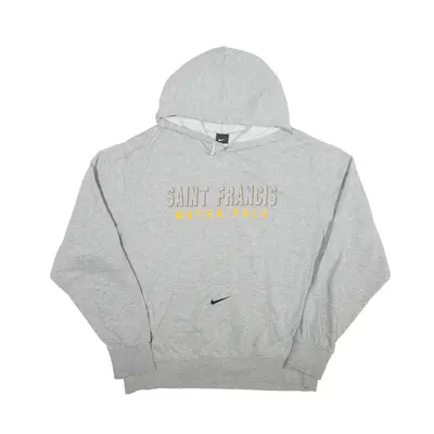 NIKE Saint Francis Water Polo Hoodie Grey Pullover Mens L
