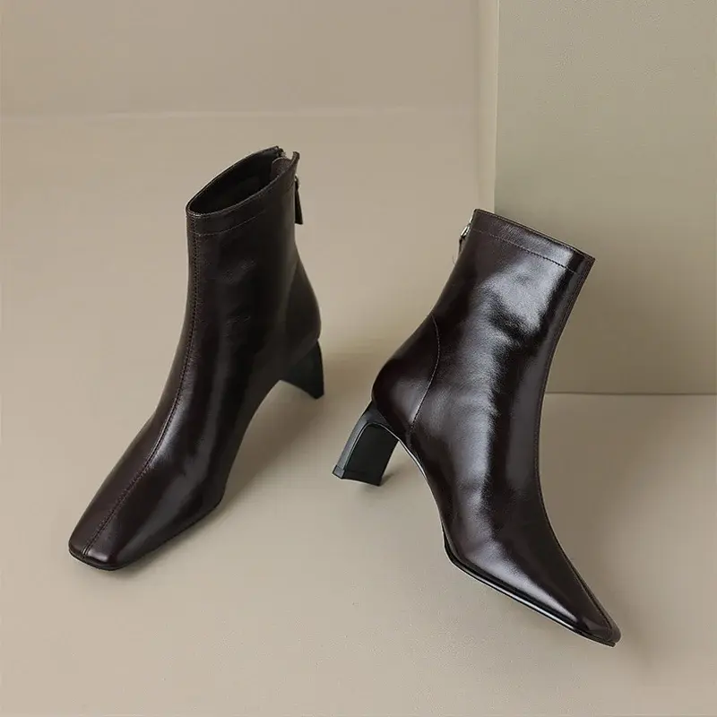 CHIKO Brielle Square Toe Chunky Heels Ankle Boots