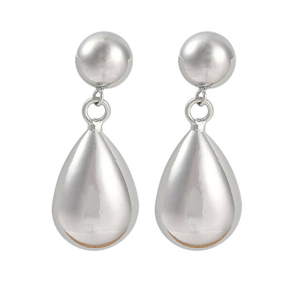Smooth Teardrop Brass Dangle Earrings for Women