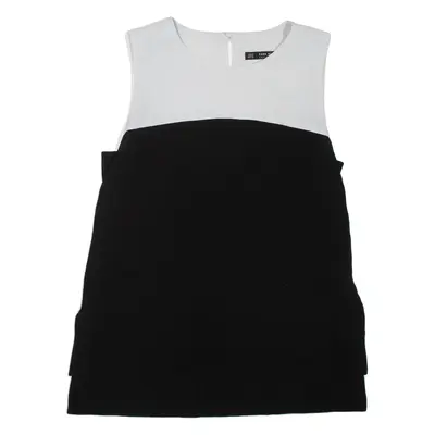 ZARA Womens Vest Black Sleeveless Colourblock XS