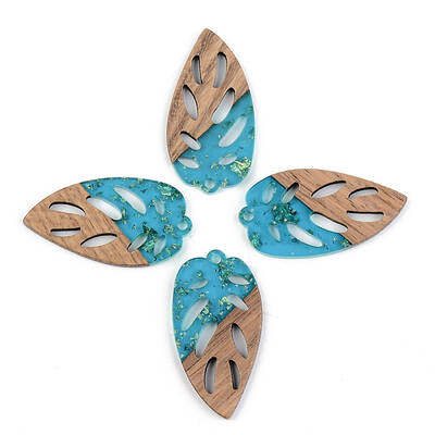 Transparent Resin & Walnut Wood Pendants
