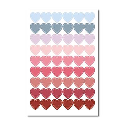 Gradient Color Heart Adhesive Paper Stickers