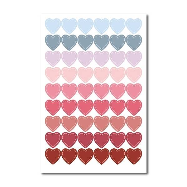 Gradient Color Heart Adhesive Paper Stickers