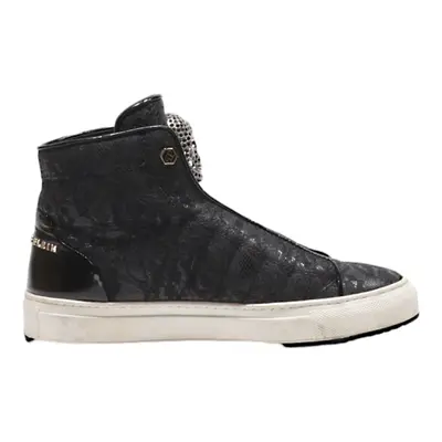 PHILIPP PLEIN High Top Trainers Black Leather Womens UK 3