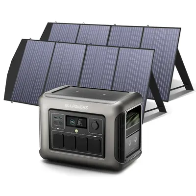ALLPOWERS 1800W Solar Generator (R1500 + 200W Solar Panel) R1500 +2*SP033 200W Solar Panel
