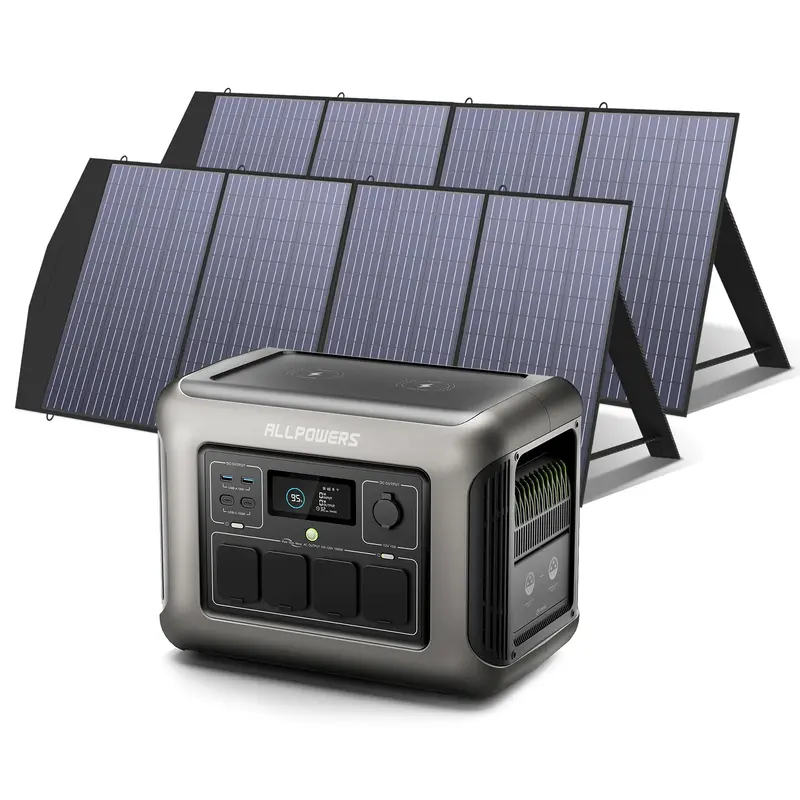 ALLPOWERS 1800W Solar Generator (R1500 + 200W Solar Panel) R1500 +2*SP033 200W Solar Panel