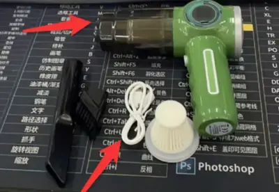 Mini Home Car Wireless Handheld Vacuum Cleaner | Color: Green Double Filter Element