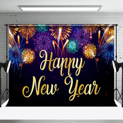 Rainbow Color Sparks Celebration New Year Backdrop - Aperturee