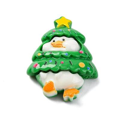 Christmas Duck Theme Opaque Resin Cabochons