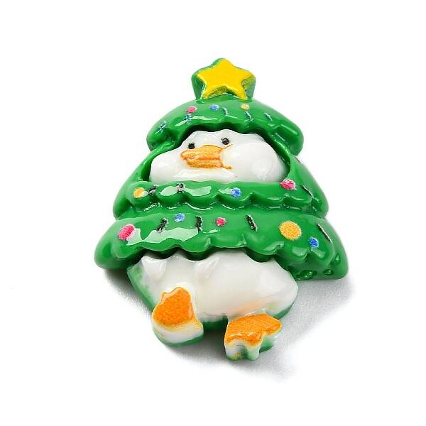 Christmas Duck Theme Opaque Resin Cabochons