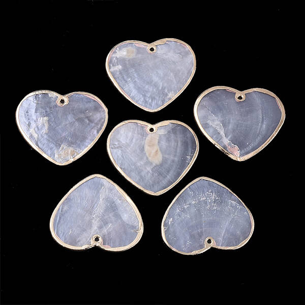 Edge Golden Plated Capiz Shell Pendants