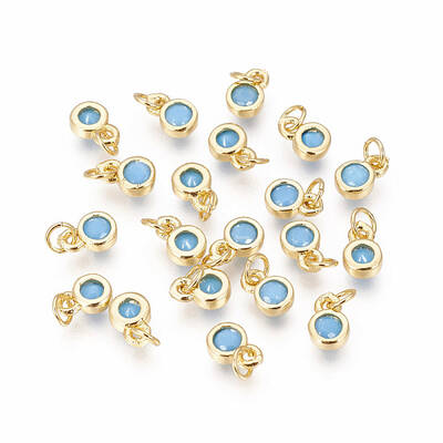 Brass with Single Cubic Zirconia Charms