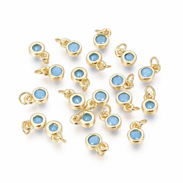 Brass with Single Cubic Zirconia Charms