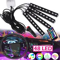 Car LED Strip Light, CAR 4pcs 36 LED Multi-Color Car Interior Lights Under Dash Lighting Waterproof Kit with Multi-Mode Chang...