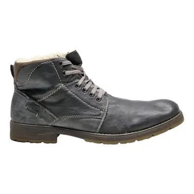 RIEKER Ankle Boots Grey Leather Mens UK 9.5