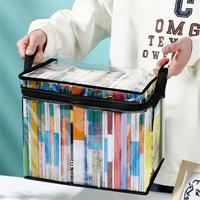 Clear Book Storage Box, 1 Count Foldable Waterproof & Dustproof Book Organizing Box, Home Organizer for Living Room Bedroom O...