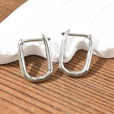Brass Huggie Hoop Earrings