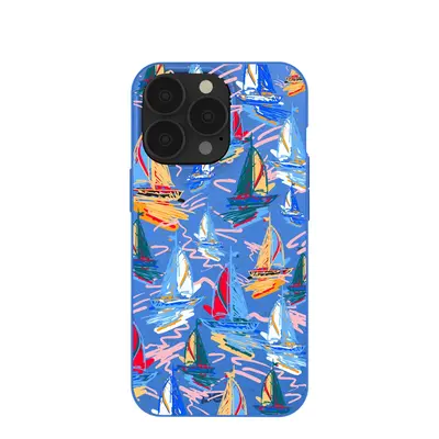 Electric Blue Dockside Dreams iPhone 13 Pro Case