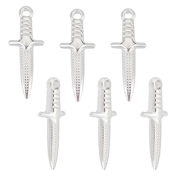 6Pcs 304 Stainless Steel Pendants