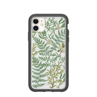 Clear Herbarium iPhone 11 Case With Black Ridge
