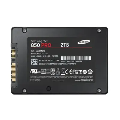 MZ-7KE2T0BW Samsung 850 PRO Series 2TB Multi-Level Cell SATA 6Gb/s 7mm 2.5-Inch Solid State Drive