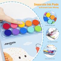 Jar Melo Fingerprint Handprint Coloring Book for Kids,Finger Painting Activity Book Craft Kit Art Learning Fun Doodle Toy