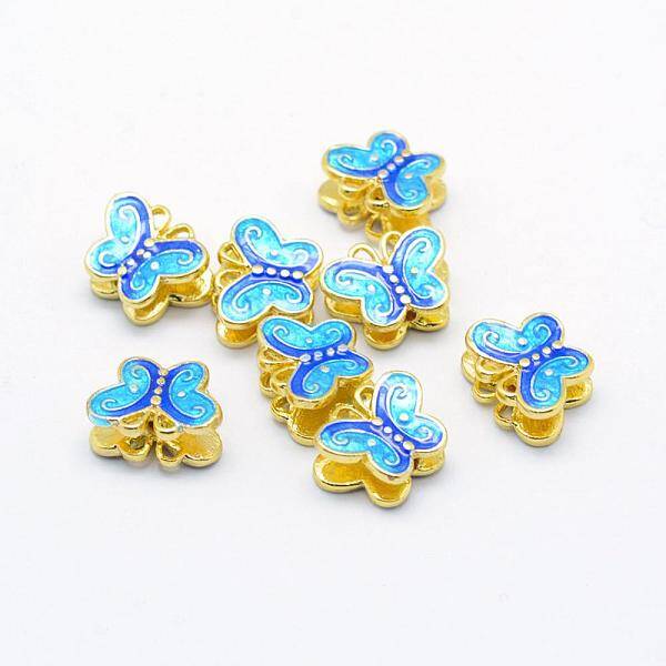 Electroplate Brass Enamel Beads