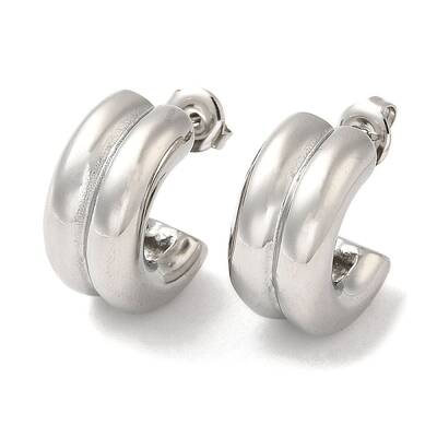 Non-Tarnish 304 Stainless Steel Round Stud Earrings