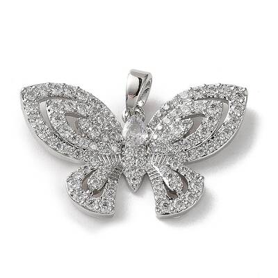 Brass Micro Pave Cubic Zirconia Pendants