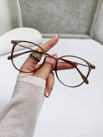 Women's Fashionable Oval Frame Anti-blue Light Glasses, Simple Style Plain Color Eyeglasses for Work, Daily Clothing Decor, P...