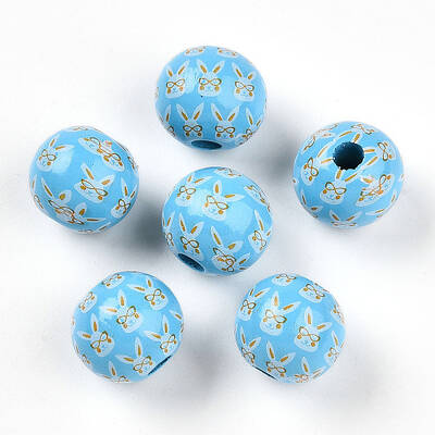 Easter Theme Printed Wood Beads