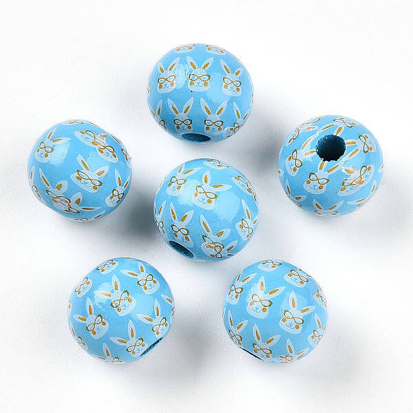 Easter Theme Printed Wood Beads